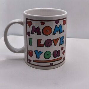 Vintage 90's  "I Love You Mom" Coffee Mug 12 oz. Ceramic Cup Collectibles Gift